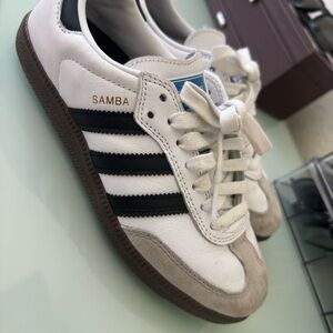 Adidas Samba White and Black Trainers